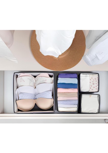 Alas(3 Adet ) 4'lü Dolap Içi ve Çekmece Içi Düzenleyici Organizer Giysi, Çorap, Saklama Kutu Seti indirimleri