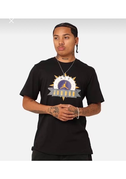 Air Jordan Flight Mvp Logo Men's T-Shirt 'black' Siyah Erkek T-Shirt