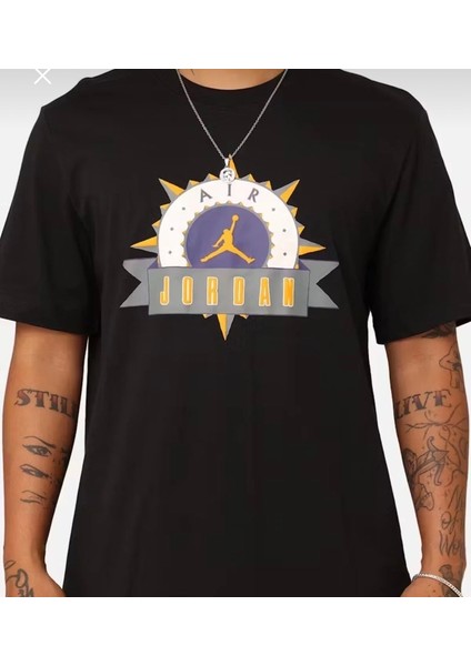 Air Jordan Flight Mvp Logo Men's T-Shirt 'black' Siyah Erkek T-Shirt indirimleri
