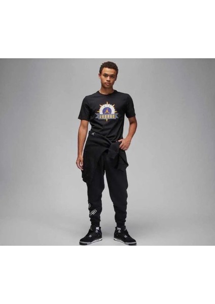 Air Jordan Flight Mvp Logo Men's T-Shirt 'black' Siyah Erkek T-Shirt