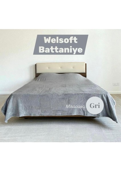 Welsoft Çift Kişilik Düz Renk Peluş Battaniye