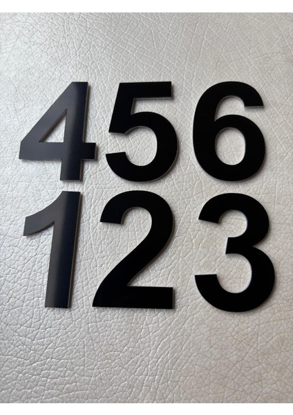 Kapı Numarası 6 cm No 1 Den 6 Ya Kadar Daire Masa Dolap Numarası Siyah Kendinden Yapışkanlı