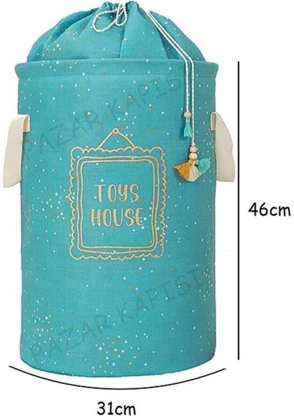 Alas(2 Adet) Baby Yuvarlak Torbalı Sepet/oyuncak Sepeti/kirli Çamaşır Sepeti 46X31 cm fırsatları