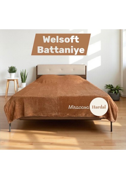 Welsoft Çift Kişilik Düz Renk Peluş Battaniye