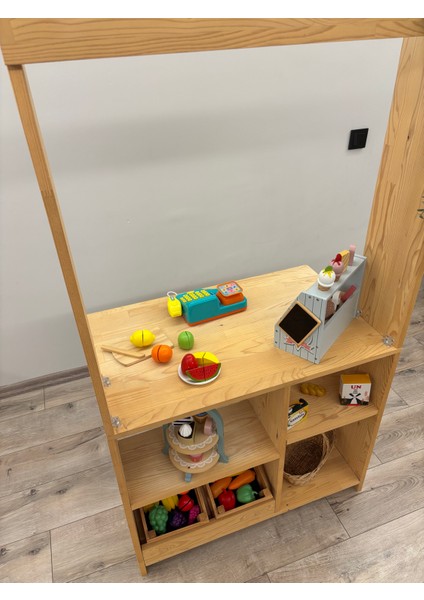 Ahşap Ladin Montessori Market & Manav Tezgahı modelleri