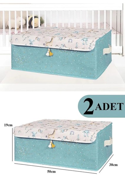 Alas(2 Adet)Baby Çok Amaçlı Kapaklı Kutu Düzenleyici 50*38*19 cm