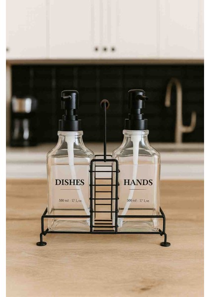 Şık Cam Sabunluk Seti 2’li – 500 ml Pompalı Şişe – Metal Standlı Mutfak ve Banyo Seti modelleri