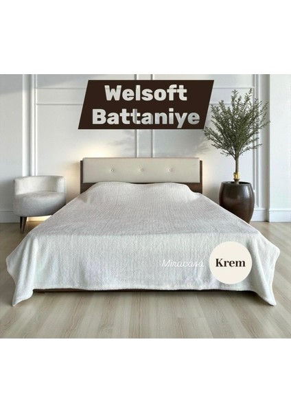 Welsoft Çift Kişilik Düz Renk Peluş Battaniye