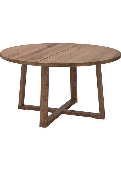 Mörbylanga Yuvarlak Yemek Masası Meşe Kaplama Kahverengi Vernikli 6 Kişilik Sabit 145 Cm