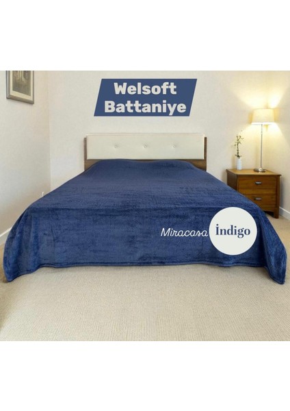 Welsoft Çift Kişilik Düz Renk Peluş Battaniye