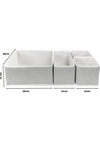 Alas 4'lü Çok Amaçlı Dolap Içi ve Çekmece Içi Düzenleyici Organizer Kutu Seti