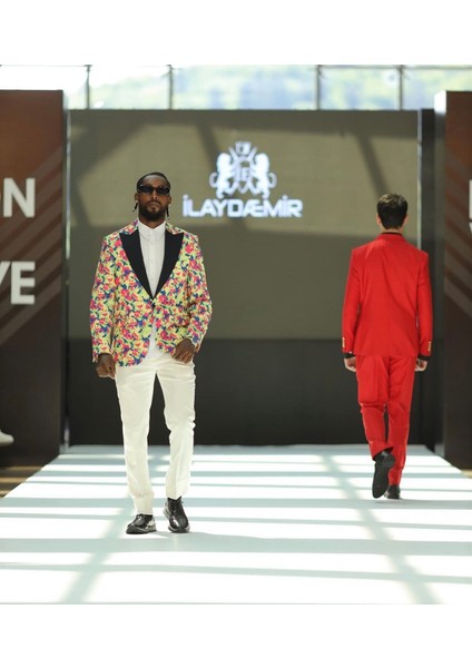 Desenli Özel Tasarım Slim Fit Erkek Ceket