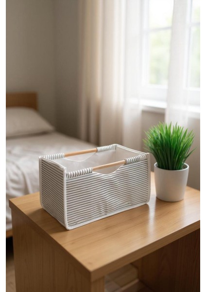 Alas Tahta Saplı Kumaş Kutu Organizer/düzenleyici 32X17X18CM fiyatları