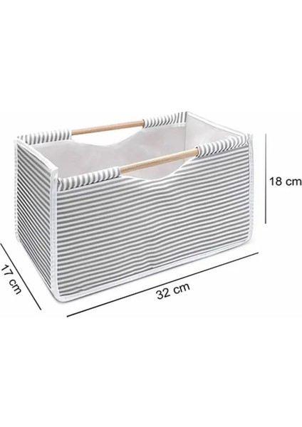 Alas Tahta Saplı Kumaş Kutu Organizer/düzenleyici 32X17X18CM fırsatları