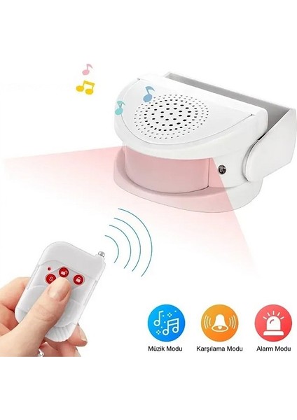 Kablosuz Iç Mekan Hareket Sensörlü Kapı Zili Mağaza Ziyaretçi Uyarı Zil Alarmı Hırsız Alarmı 2 Kontrollü