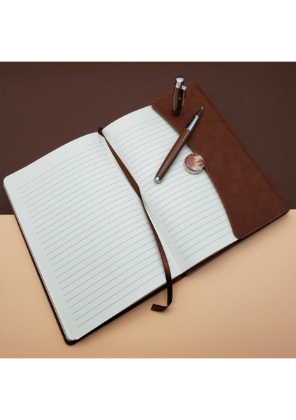 Kişiye Özel Özel Kutulu Deri Defter ve Roller Kalem Seti fiyatları