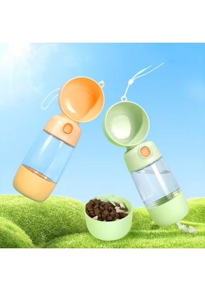 2-In-1 Köpek Su & Mama Şişesi 400 180 ml | Taşınabilir, Sızdırmaz, Bölmeli, Seyahat Için fiyatları