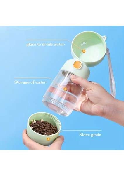 2-In-1 Köpek Su & Mama Şişesi 400 180 ml | Taşınabilir, Sızdırmaz, Bölmeli, Seyahat Için modelleri