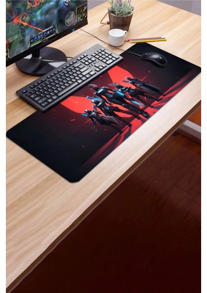 Sonictouch V-Team Kaymaz Gaming Oyuncu Masaüstü Dikişsiz Kırmızı Siyah Klavye Mouse Pad 32X70CM modelleri
