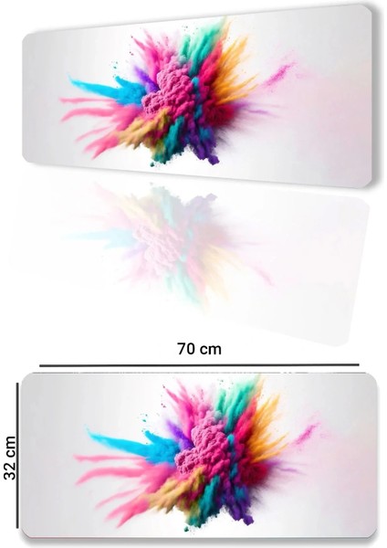 Sonictouch Duman Smoke Kaymaz Gaming Oyuncu Masaüstü Dikişsiz Yeşil Pembe Sarı Klavye Mouse Pad 32X70CM