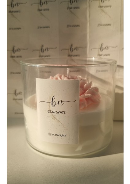 Şakayık Çiçekli Soyavaks Vazo Mum