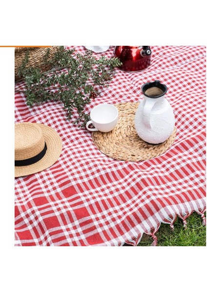 Çok Amaçlı Sofra Bezi & Piknik Örtüsü & Masa Örtüsü Ekose Pötikare Desenli