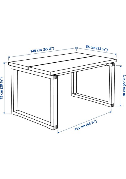 Mörbylanga Yemek Masası Meşe Kaplama Kahverengi 140 x 85 Cm 4 6 Kişilik fiyatları