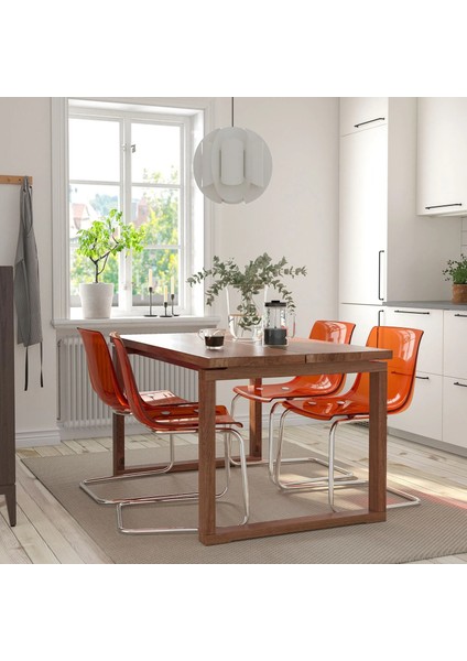 Mörbylanga Yemek Masası Meşe Kaplama Kahverengi 140 x 85 Cm 4 6 Kişilik fırsatları