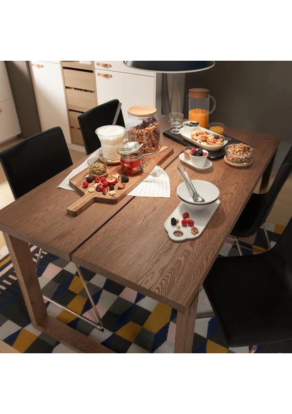 Mörbylanga Yemek Masası Meşe Kaplama Kahverengi 140 x 85 Cm 4 6 Kişilik indirimleri