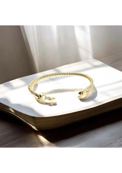 Oval Kral Bakla Örgülü Sarı Çelik Zincir Bileklik 4mm 3351CZB1D46 modelleri