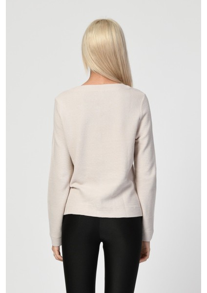 Rozet Detaylı Hırka - Bej Bej - 44