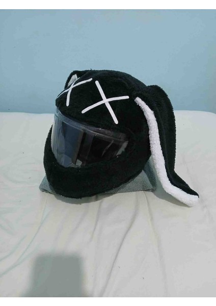 Peluş Siyah Kask Kılıfı Kask Süsü fiyatları
