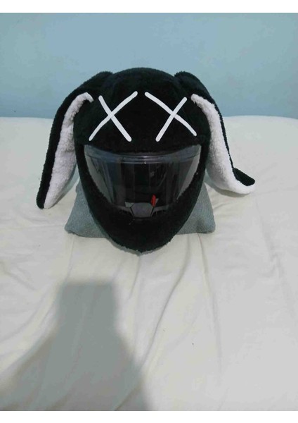 Peluş Siyah Kask Kılıfı Kask Süsü modelleri