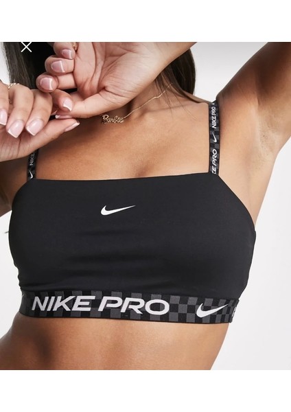 Pro Indy Women's Light-Support Padded Bandeau Sports Bra Siyah Kadın Sporcu Sütyeni