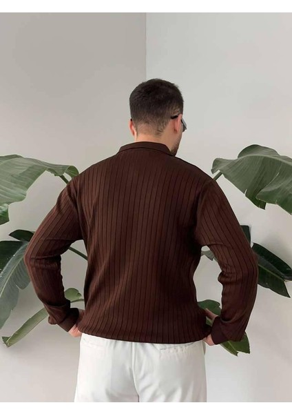 V Polo Yaka %100 Pamuk Kazak