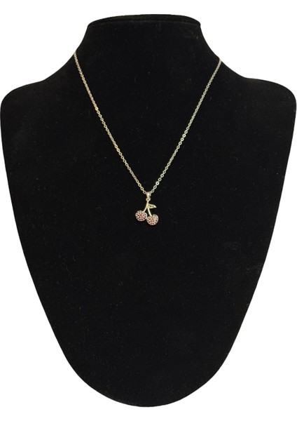 Kadın Işıltılı Kiraz Kolye