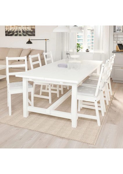 Nordviken Açılır Yemek Masası Beyaz 6 8 Kişilik 210 / 289 x 105 cm modelleri