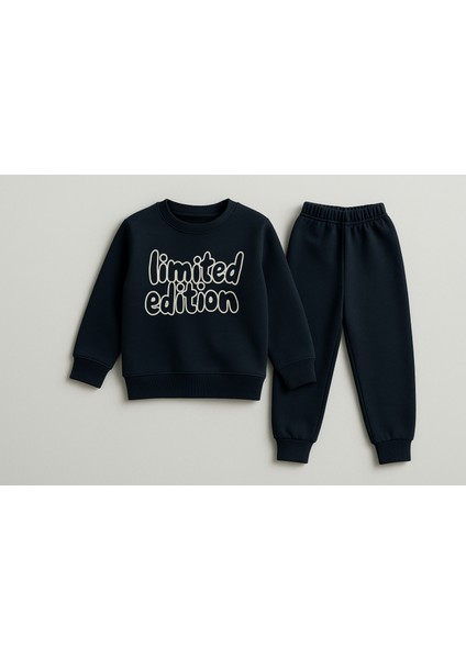 Erkek Çocuk Kışlık Eşofman Takımı Limited Edition Yazılı Pamuklu Üç Iplik Şardonlu Günlük Kombin 2-3-4-5-6 Yaş fiyatları