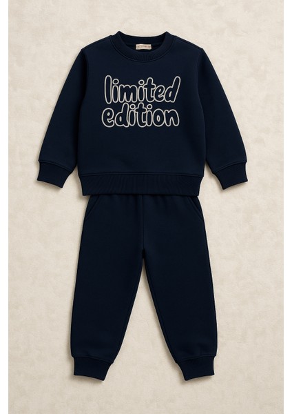Erkek Çocuk Kışlık Eşofman Takımı Limited Edition Yazılı Pamuklu Üç Iplik Şardonlu Günlük Kombin 2-3-4-5-6 Yaş indirimleri