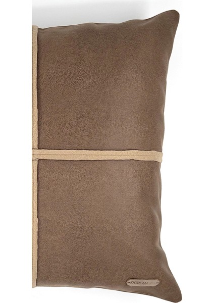 London - Crossline Desenli Suni Nubuk Kırlent Kılıfı 45X45 / 50X50CM modelleri