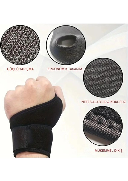 Ayarlanabilir Destekli Kadın&erkek El Bilekliği Sağ & Sol El Uyumlu, Spor ve Günlük Kullanıma fırsatları