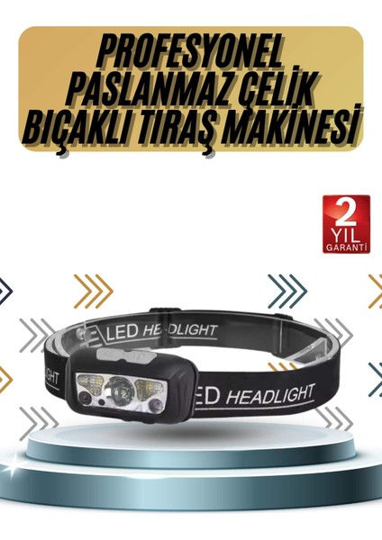 Wizard Kamp Lambası Kafa Feneri Kafa Lambası Ayarlanabilir Sensörlü Şarjlı