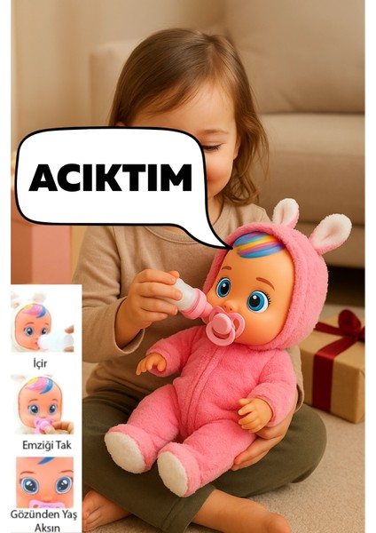 Pembe Kız Ağlayan ve Konuşan Et Bebek Interaktif Isteklerini Yerine Getir Bebek fiyatları