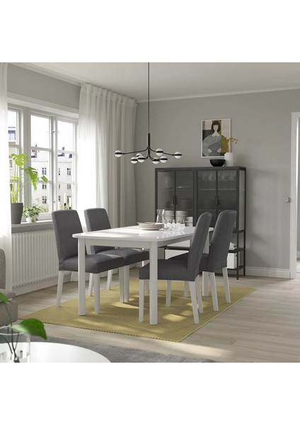 Strandtorp Açılır Yemek Masası Beyaz 4 10 Kişilik 150 / 205 / 260 x 95 Cm modelleri