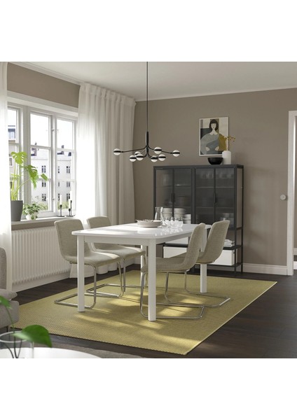 Strandtorp Açılır Yemek Masası Beyaz 4 10 Kişilik 150 / 205 / 260 x 95 Cm indirimleri