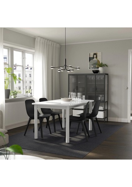 Strandtorp Açılır Yemek Masası Beyaz 4 10 Kişilik 150 / 205 / 260 x 95 Cm