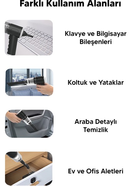 Taşınabilir Kablosuz Elektrikli El Süpürgesi- Ev, Ofis, Araba ,klavye Temizliği Için Ideal indirimleri