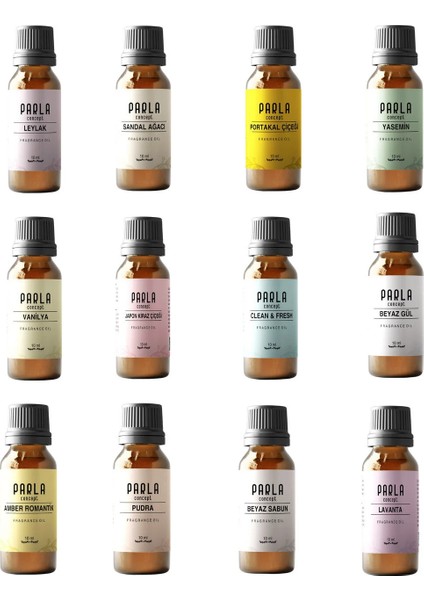 Çamaşır Yün Kurutma Topu Için Koku Seti -10 ml - 12 Adet - Esansiyel Uçucu Yağ