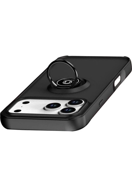 Apple iPhone 17 Pro Max Montreal Yüzüklü Silikon Kapak - SIYAH-(5796) fiyatları