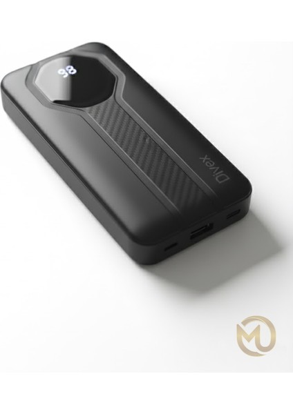 20.000 Mah Hızlı Şarj Edebilen Usb, Type-C, Lightning ve Micro USB Kablolu Port, Li-On Polymer Bataryalı LED Ekranlı Taşınabilir Powerbank